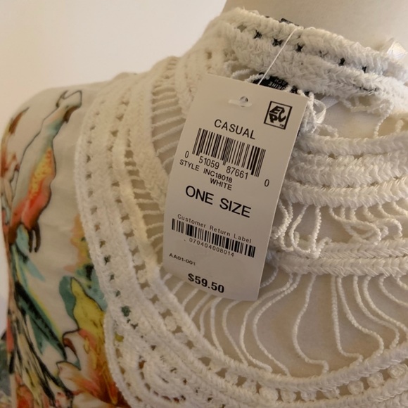 INC International Concepts Tropical-Print Kimono - Picture 4 of 4